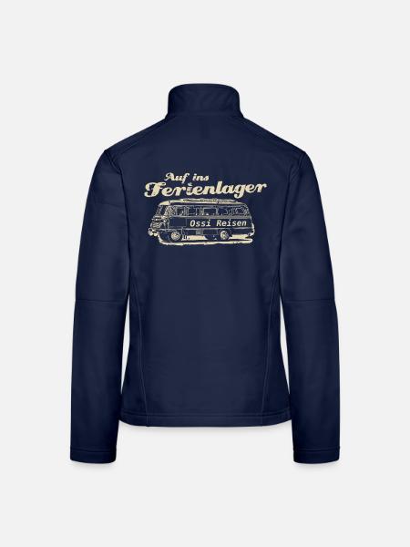 Ello DDR Oldtimer Bus - Frauen Softshelljacke - Navy - Hinten
