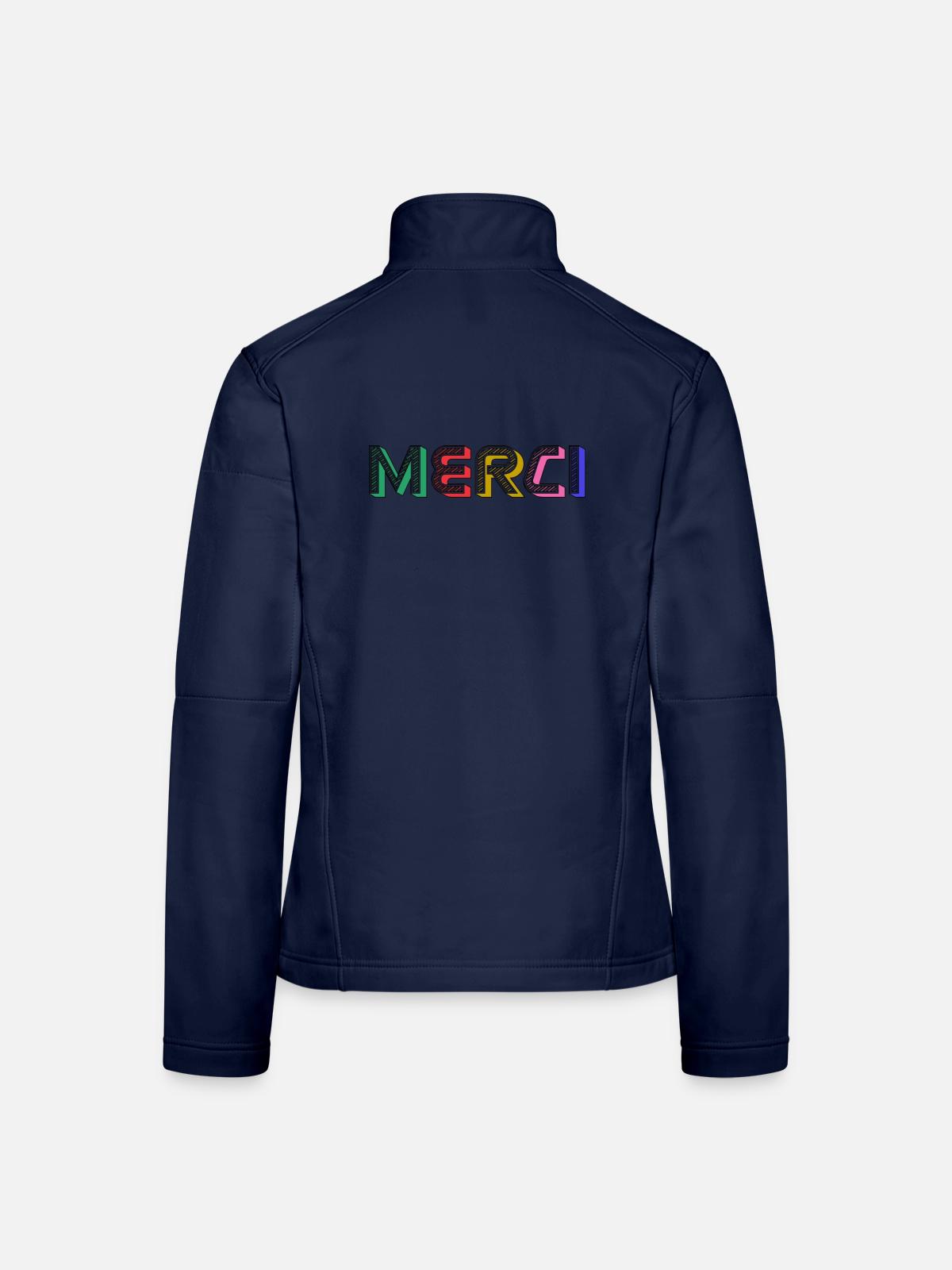 Vielen Dank - Frauen Softshelljacke - Navy - Hinten