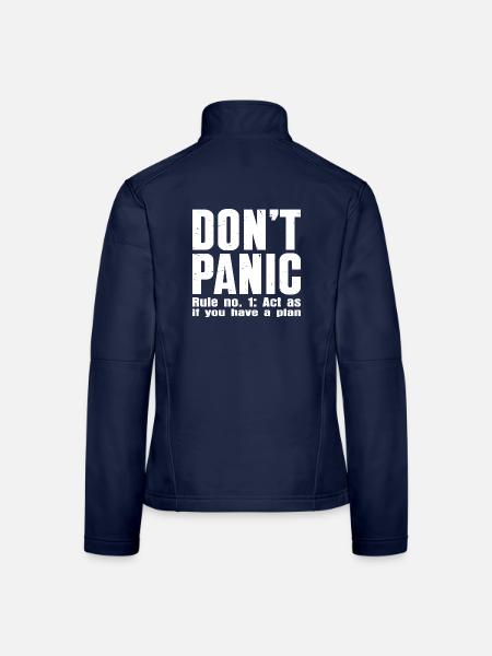 Keine Panik – Vertraulichkeitsmodus: EIN - Frauen Softshelljacke - Navy - Hinten