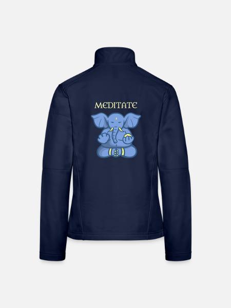 Gelassener Elefant Meditation - Frauen Softshelljacke - Navy - Hinten