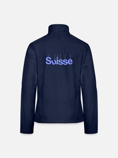 SWITZERLAND. HUMOR. COUNTRY. FLAG. GENEVA. LAUSANNE - Women's Softshell Jacket - navy - Back