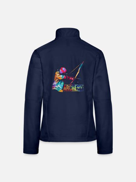 Treffsicherer Bogenschütze Wettkampf - Frauen Softshelljacke - Navy - Hinten