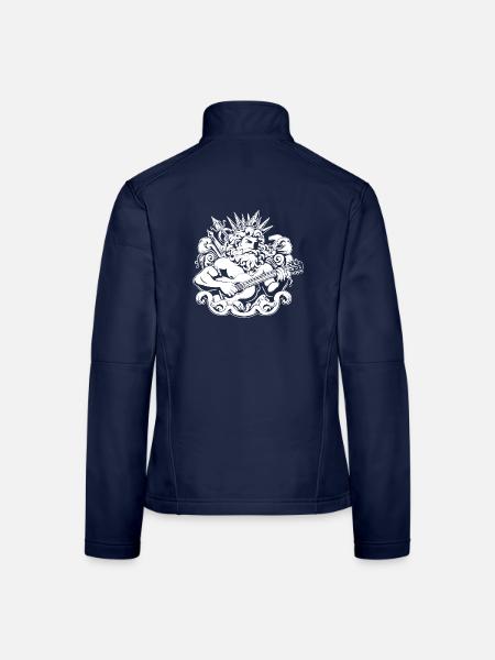 Neptune with guitar - Women's Softshell Jacket - navy - Back