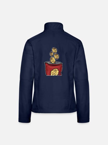 Würzige Britische Chips Geschenk - Frauen Softshelljacke - Navy - Hinten