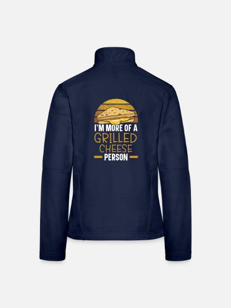 Ich bin eher ein Grillkäse-Typ Grillkäse - Frauen Softshelljacke - Navy - Hinten