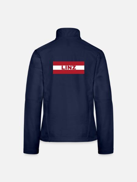 Linz Stadt in österreichischer Flagge - Frauen Softshelljacke - Navy