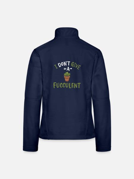 Sukkulente Pflanzen - Frauen Softshelljacke - Navy - Hinten