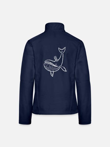 Gigantischer Walhai Meeresbiologin - Frauen Softshelljacke - Navy - Hinten