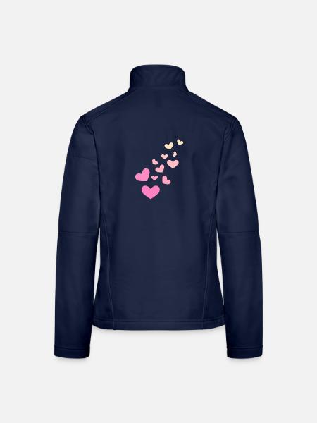 Herzchen Herz - Frauen Softshelljacke - Navy - Hinten