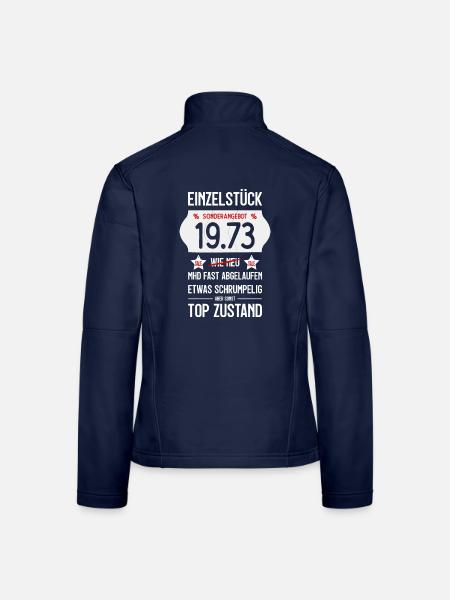 53. GEBURTSTAG 1973 EINZELSTÜCK PREISSCHILD - Frauen Softshelljacke - Navy - Hinten