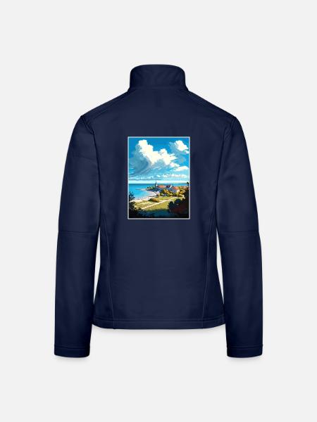 Gotland Schweden Vintage Reiseposter WPA Souvenir - Frauen Softshelljacke - Navy