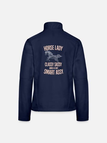 Pferde Frau - Frauen Softshelljacke - Navy - Hinten