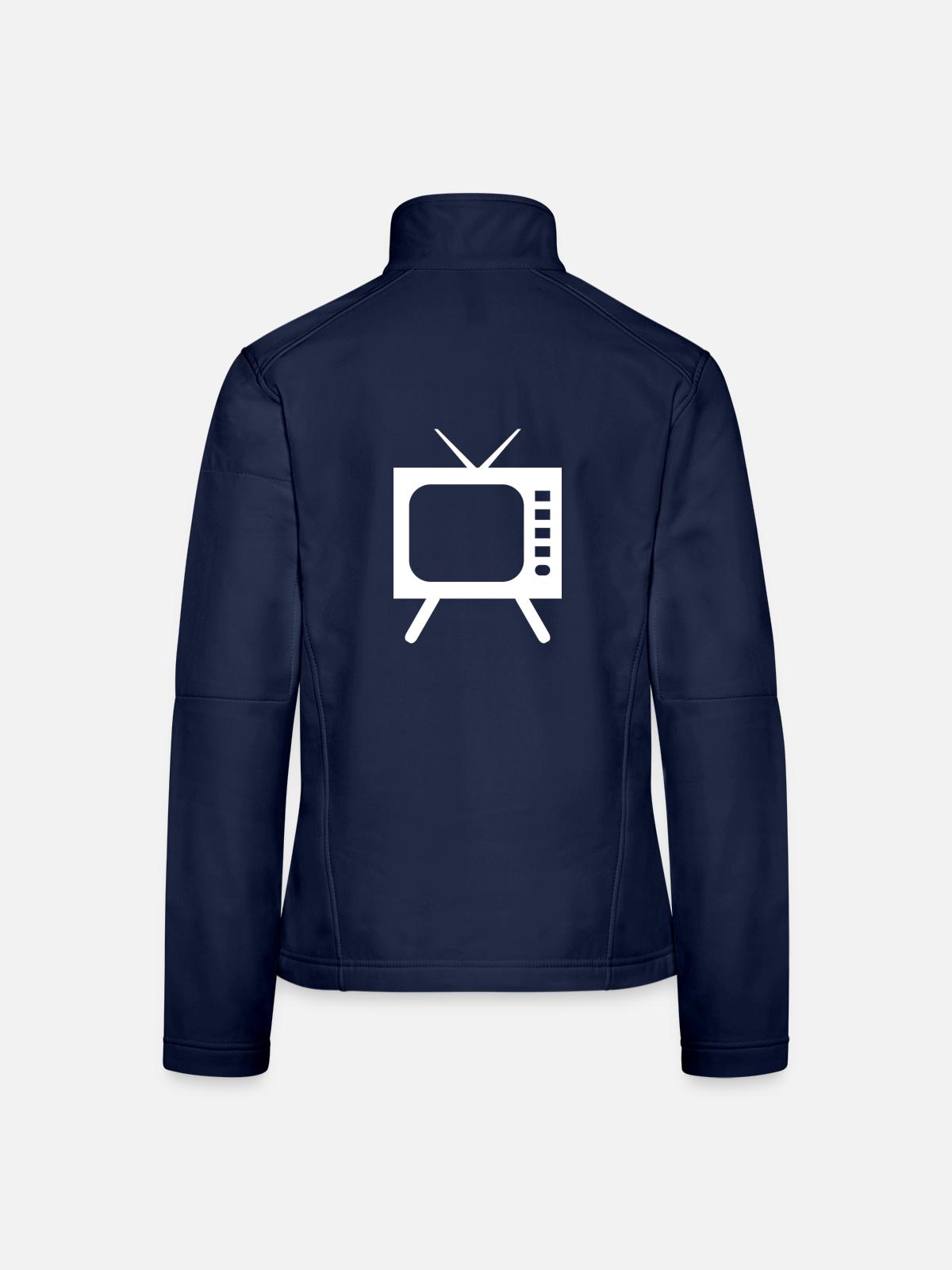 Fernseher TV - Frauen Softshelljacke - Navy - Hinten