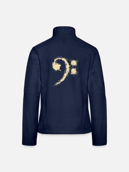 Bass Clef Vintage - Lustiges Musikliebhabergeschenk - Frauen Softshelljacke - Navy - Hinten