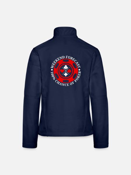 Wochenendvorhersage 100% Chance auf Poker Casino - Frauen Softshelljacke - Navy - Hinten