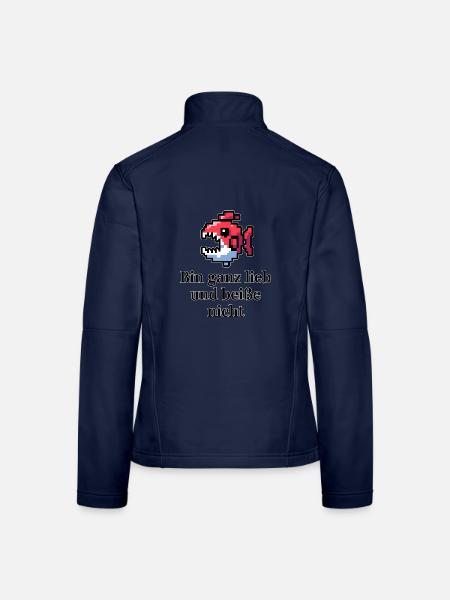 Lustiges - bin ganz lieb und beiße nicht Design - Frauen Softshelljacke - Navy - Hinten