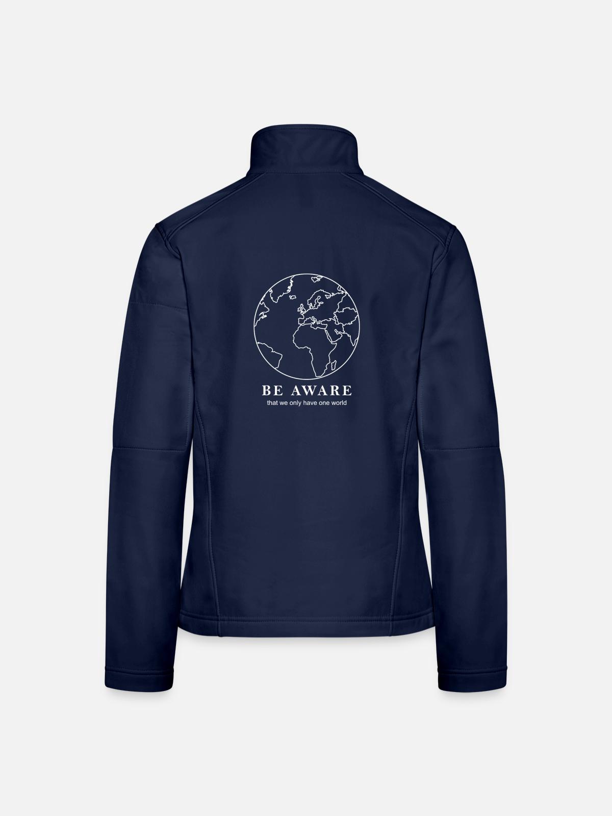 World map outline - Women's Softshell Jacket - navy - Back