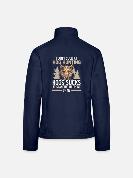Ich bin nicht schlecht in der Schweinejagd Schwein - Frauen Softshelljacke - Navy - Hinten