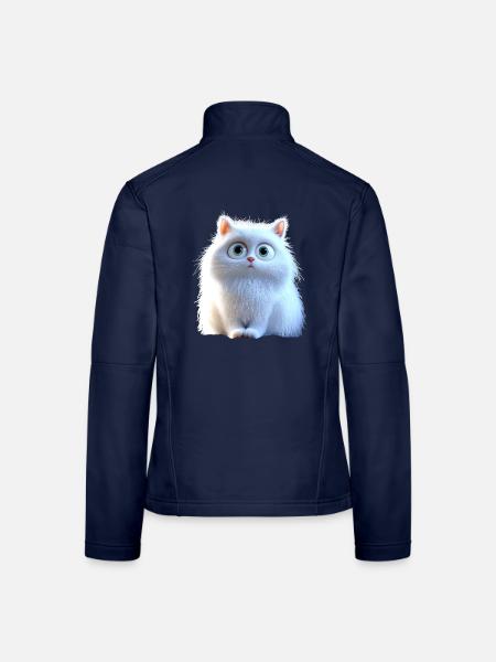 Angora Katze Weiße Angorakatze Süße Angora Katzen - Frauen Softshelljacke - Navy - Hinten