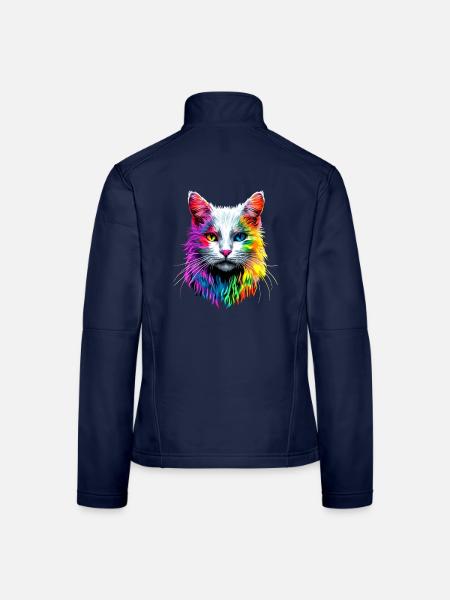 Angora Katze Weiße Angorakatze Süße Angora Katzen - Frauen Softshelljacke - Navy - Hinten