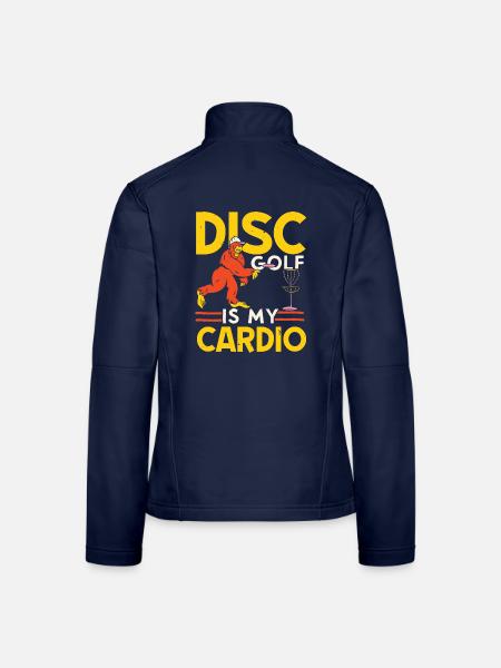 Scheibengolf ist mein Kardiotraining Freizeit-Werf - Frauen Softshelljacke - Navy - Hinten