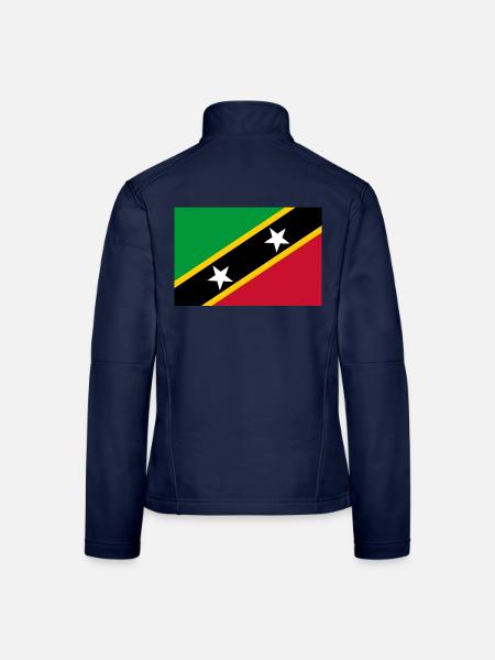 St. Kitts und Nevis - Frauen Softshelljacke - Navy - Hinten