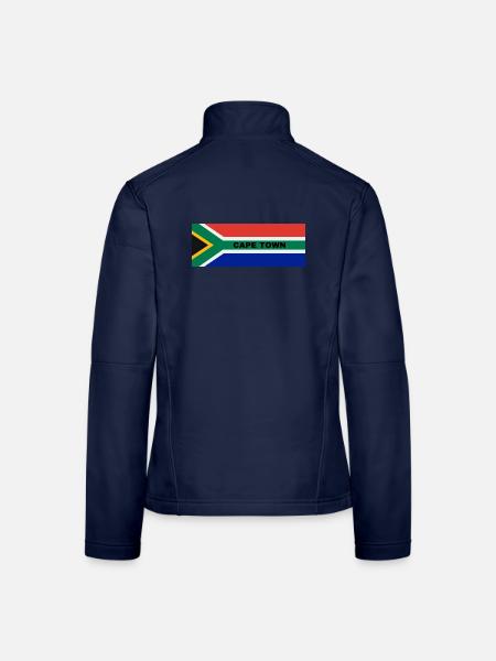 Kapstadt Stadt in südafrikanischer Flagge - Frauen Softshelljacke - Navy - Hinten