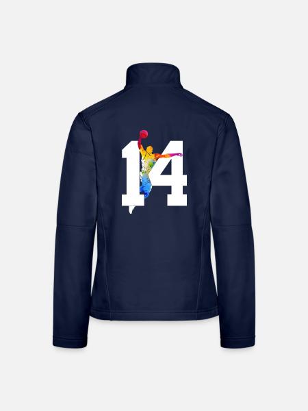 NUMBER 14 BASKETBALL 14TH BIRTHDAY - Women's Softshell Jacket - navy - Back