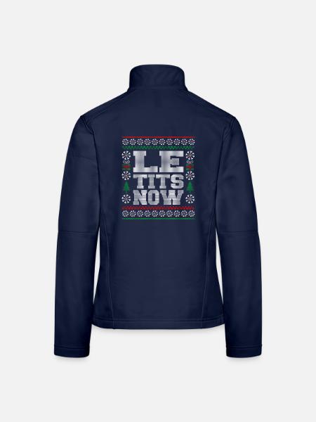 Le Tits Now Funny Ugly Christmas Pattern - Frauen Softshelljacke - Navy - Hinten
