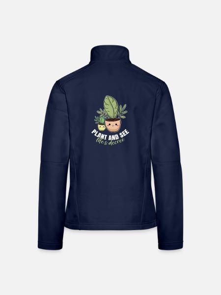 Angenehme Pflanzen von amüsanten Eltern Zitat - Frauen Softshelljacke - Navy - Hinten