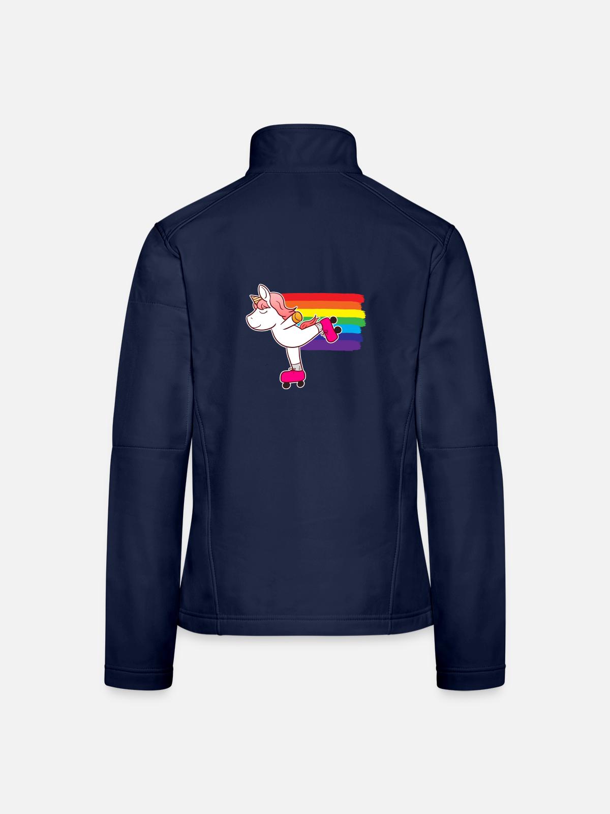 Roller Skating Einhorn Rollschuh - Frauen Softshelljacke - Navy - Hinten