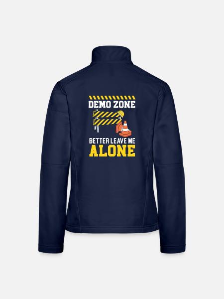 Demo Zone Better Leave Me Alone Haus Abriss - Frauen Softshelljacke - Navy - Hinten