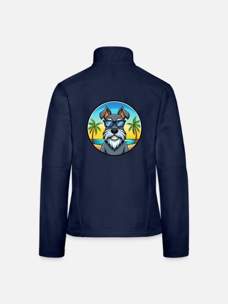 Standard Schnauzer Hunderasse Cartoon Sonnenbrille - Frauen Softshelljacke - Navy - Hinten