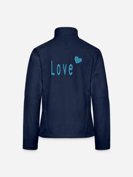 VALENTINSTAG. ICH LIEBE DICH. ICH LIEBE DICH. LIEBE. LIEBE - Frauen Softshelljacke - Navy - Hinten