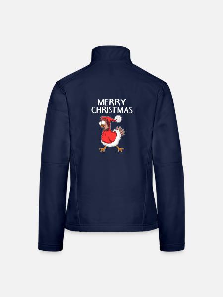 Poulet de Noël Joyeux Noël - Veste en tissu softshell Femme - bleu marine - Dos