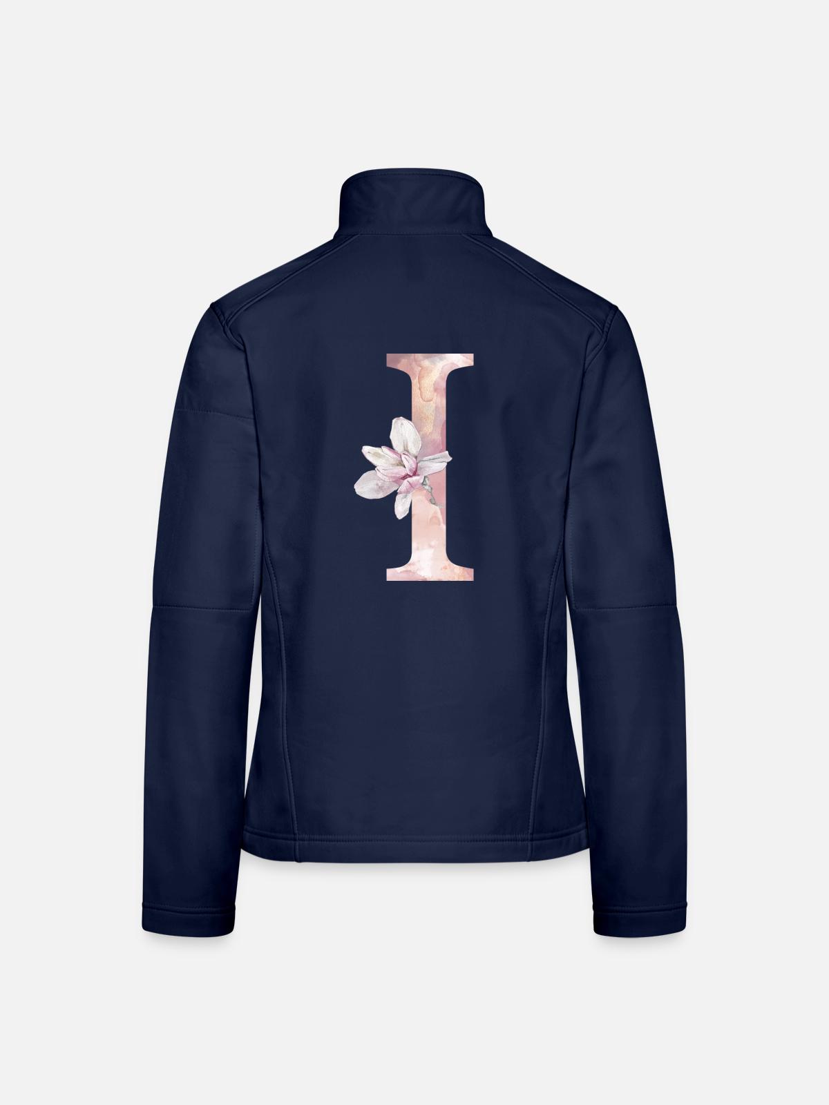 Buchstabe I - Frauen Softshelljacke - Navy - Hinten