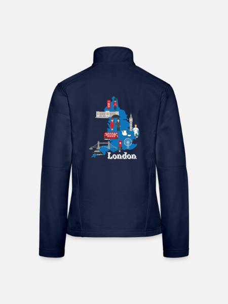 London Is Always A Good Idea UK GB - Frauen Softshelljacke - Navy - Hinten