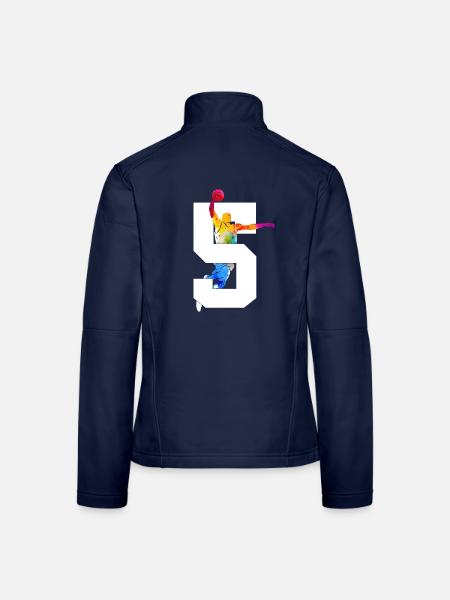 NUMÉRO 5 BASKETBALL 5E ANNIVERSAIRE - Veste en tissu softshell Femme - bleu marine - Dos