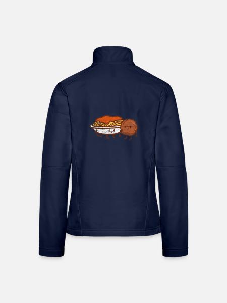 Herzhafte Spaghetti Fleischbällchen - Frauen Softshelljacke - Navy - Hinten