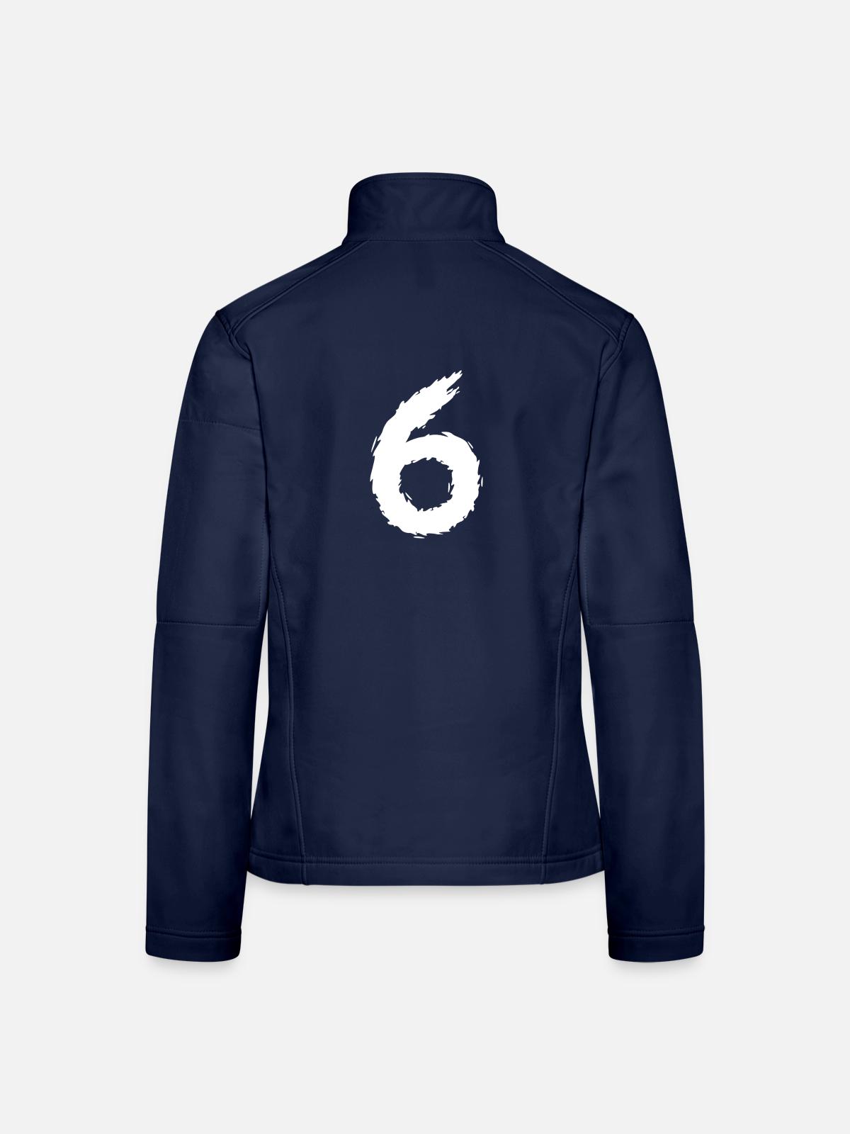 Zahl 6 - Frauen Softshelljacke - Navy - Hinten