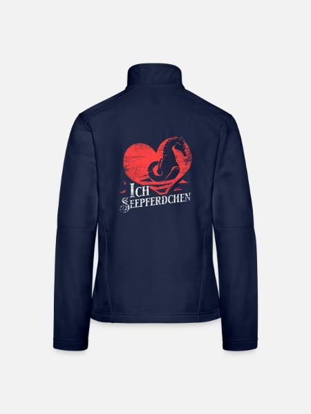 Neugieriges Seepferdchen Meeresbiologie - Frauen Softshelljacke - Navy - Hinten