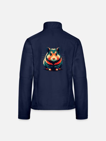 Hamster Cartoon Figur Buntes Haustier Tier - Frauen Softshelljacke - Navy - Hinten