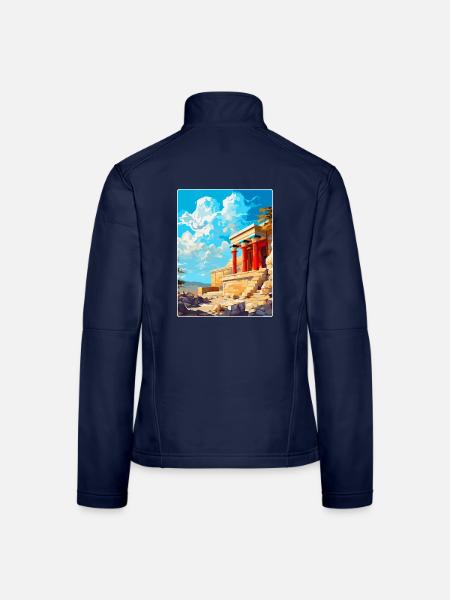 Knossos Palast Griechenland Vintage Reiseplakat WPA - Frauen Softshelljacke - Navy - Hinten