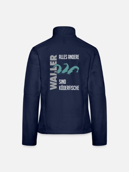 Wels fischen Kampf mit dem starken Wels - Frauen Softshelljacke - Navy - Hinten