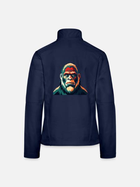 Big Foot Cartoon Figur Buntes Haustier Tier - Frauen Softshelljacke - Navy - Hinten