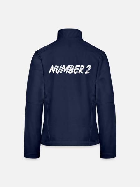 Numéro 2 - deux - deuxième - deuxième - 2 - numéro 2 - Veste en tissu softshell Femme - bleu marine - Dos