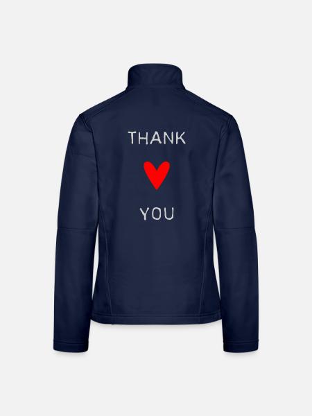 VIELEN DANK. DANKE. VIELEN DANK. JAHRESTAG. GEBURT. - Frauen Softshelljacke - Navy - Hinten