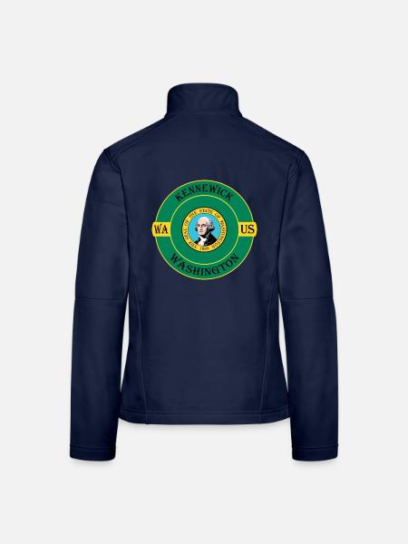 Kennewick Washington Flagge USA Souvenir Abzeichen - Frauen Softshelljacke - Navy - Hinten