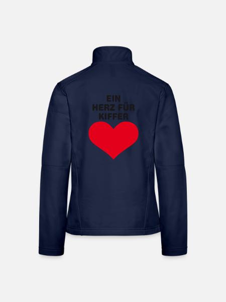 Ein Herz für Kiffer - Frauen Softshelljacke - Navy - Hinten