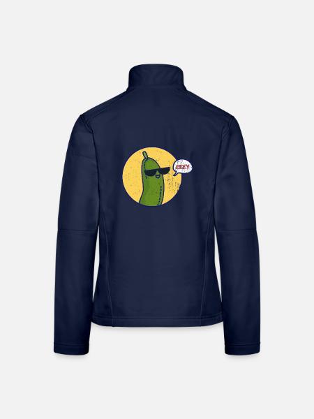 Sonnengereifte Gurke Gemüsekorb - Frauen Softshelljacke - Navy - Hinten